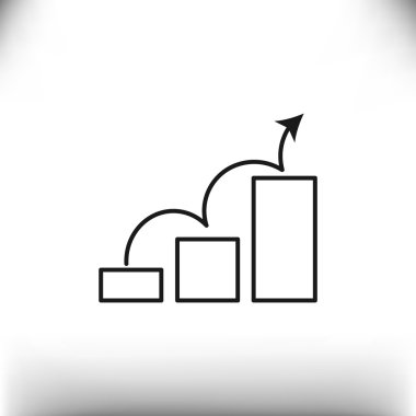 Yükselen grafik basit web simgesi