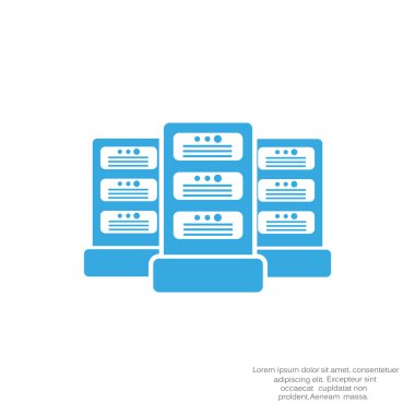 Veri sunucuları web simgesi, basit anahat vektör çizim