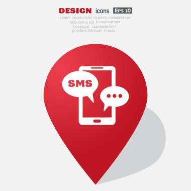 Sms kabarcıklar simgesi ile Smartphone