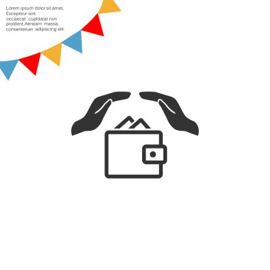 Eller web simgesi ile cüzdan