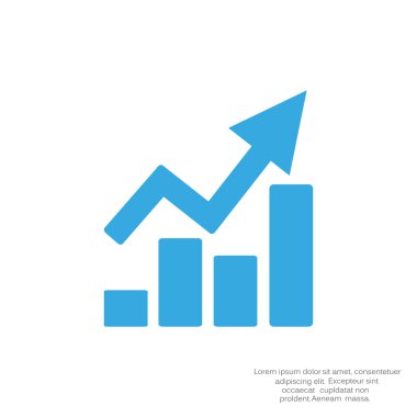 Yükselen grafik basit web simgesi
