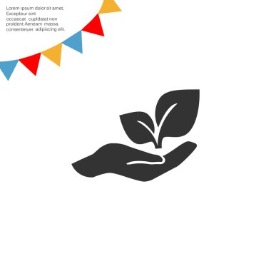 İnsan el simgesi yapraklarda