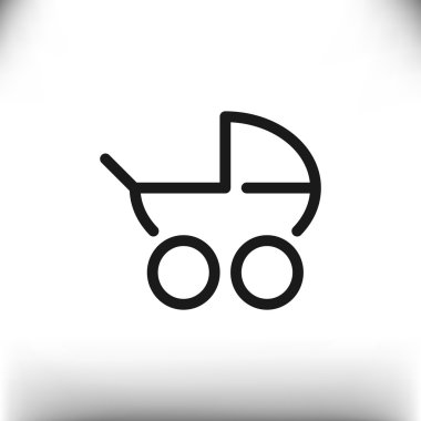 Basit bebek arabası anahat web simgesi