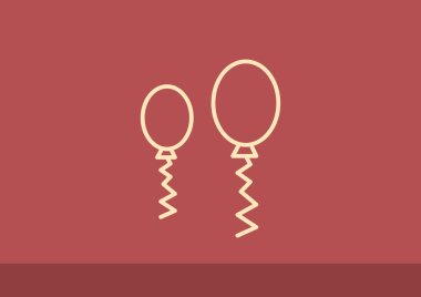 Basit balonlar anahat simgesini