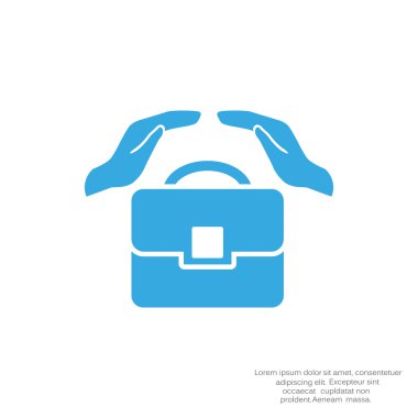 Evrak çantası ile eller web simgesi