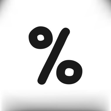 Basit yüzde simgesi simgesi, otline vektör çizim