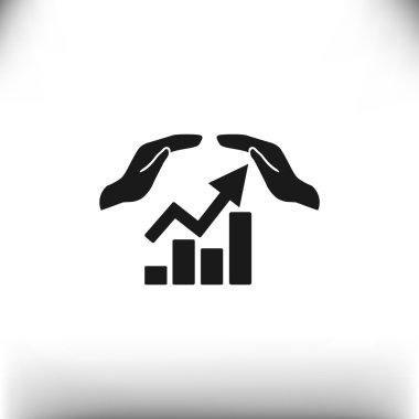 Eller simgesini içeren yükselen grafiği