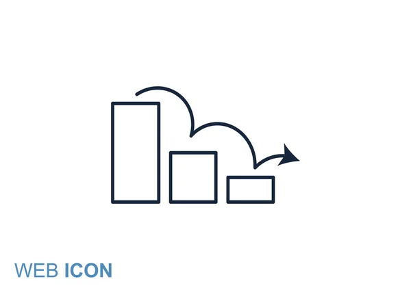 Gebogener Pfeil auf Diagramm-Symbol — Stockvektor