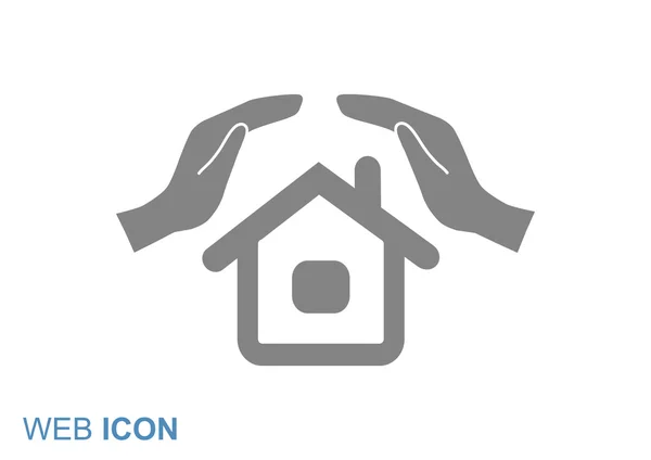 Casa con manos icono simple — Archivo Imágenes Vectoriales