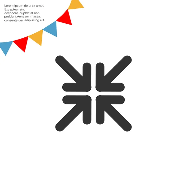 Flechas punto en el icono del centro — Vector de stock