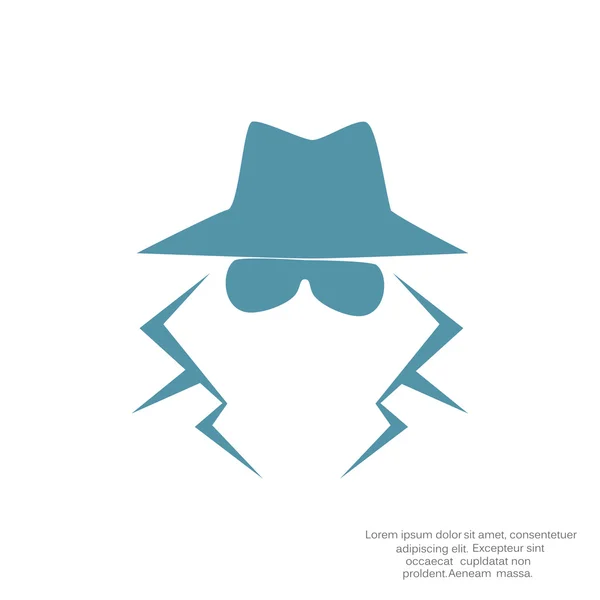 Anonieme spion agent silhouet pictogram — Stockvector