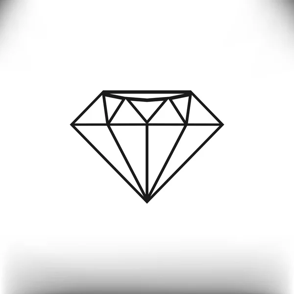 Ikona webové Diamond, luxusní koncept, osnovy vektorové ilustrace — Stockový vektor
