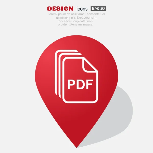 File PDF semplice icona web — Vettoriale Stock