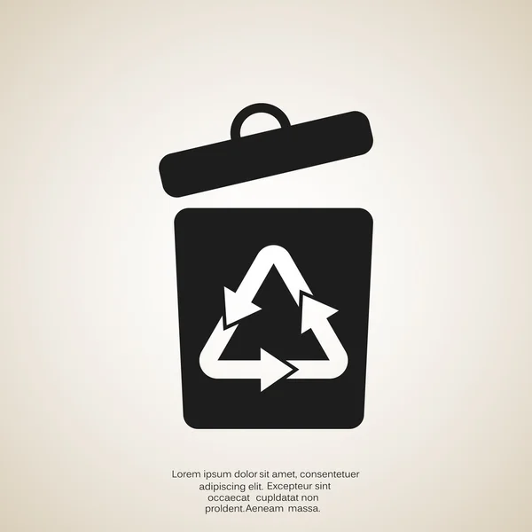 Waste recycling symbol with arrows icon, simple vector illustration — Stock Vector