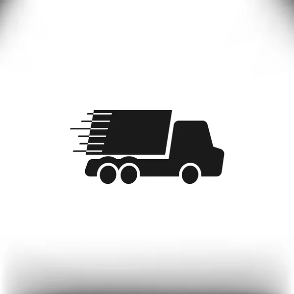Camion semplice sul concetto di consegna veloce, illustrazione vettoriale — Vettoriale Stock