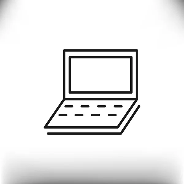 Einfaches Laptop-Web-Symbol, Umrissvektorillustration — Stockvektor