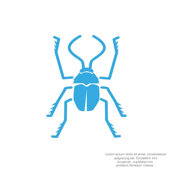 Bug symbol with outline beetle — Stock Vector