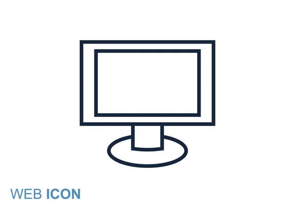 Pantalla de monitor en blanco icono web — Archivo Imágenes Vectoriales