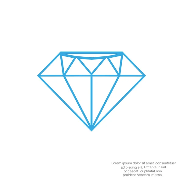 Diamond web icon, luxury concept, outline vector illustration — Stock Vector