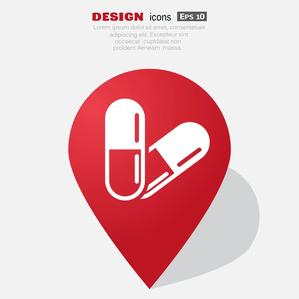 Píldoras médicas icono web — Vector de stock