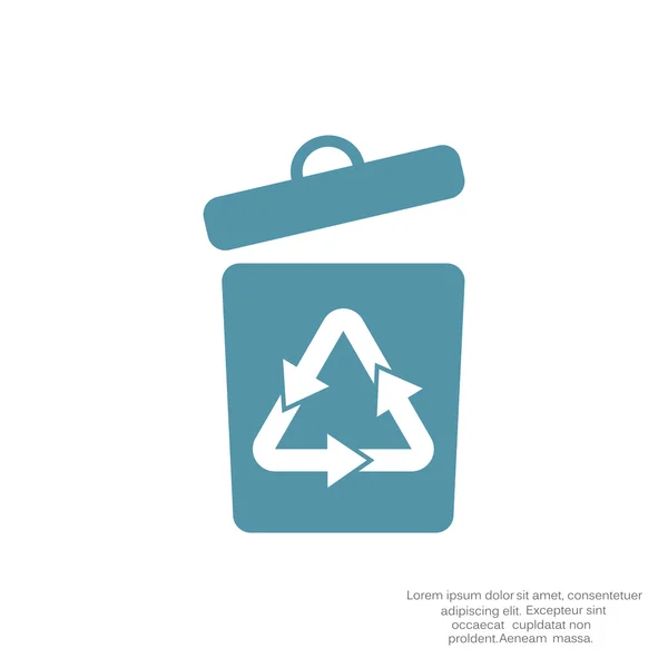 Waste recycling symbol with arrows icon, simple vector illustration — Stock Vector