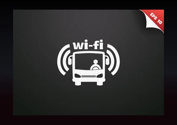 Wi-Fi in bus teken, pictogram vectorillustratie overzicht — Stockvector