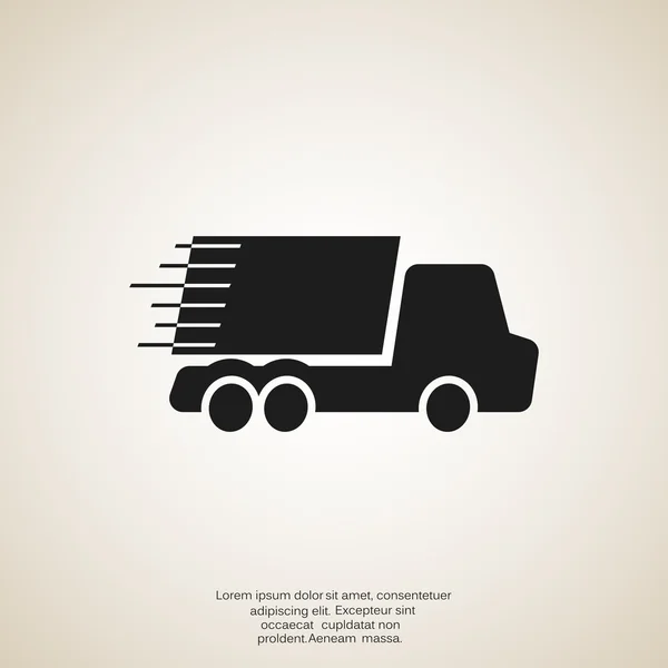 Camión simple en concepto de entrega rápida, ilustración de vectores — Archivo Imágenes Vectoriales
