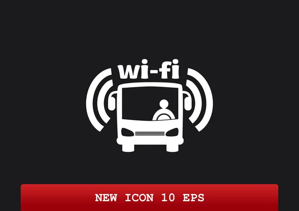 Wi-Fi in bus sign, icon vector outline illustration — Stock Vector