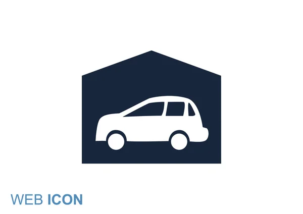 Garázs egy autó egyszerű ikon — Stock Vector