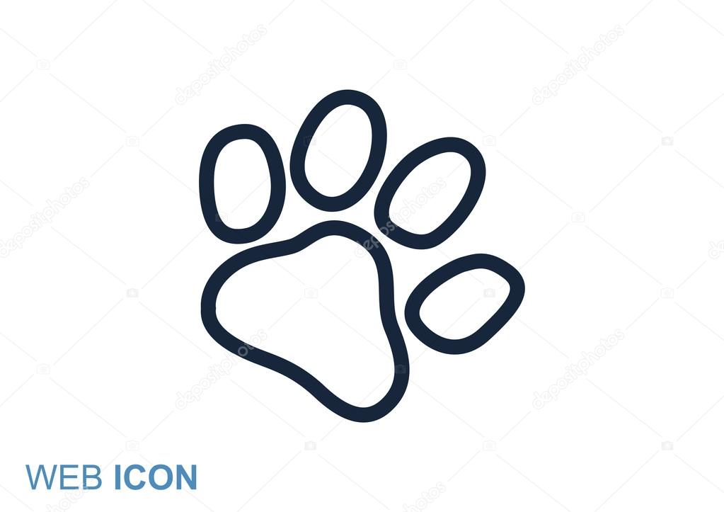 Hund Pfote Track einfach Symbol — Stockvektor 91967140
