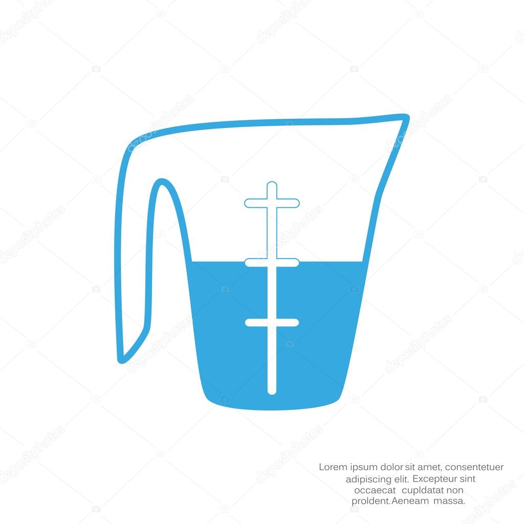 Measuring cup with liquid icon