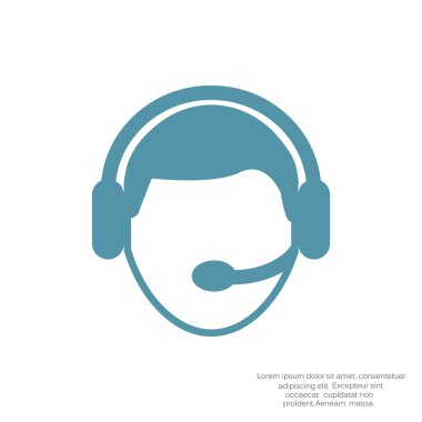 CallCenter operatör basit web simgesi