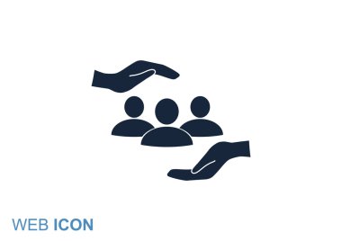 Grup insanlar ve eller simgesini