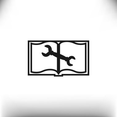 Açık kitap simgesi, öğretim kavramı, anahat vektör çizim