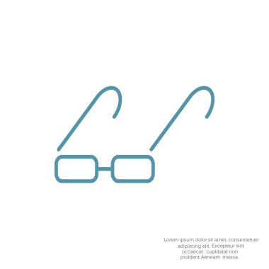 Basit dikdörtgen gözlük simgesi