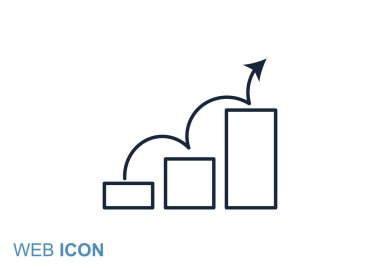 Yükselen grafik basit web simgesi