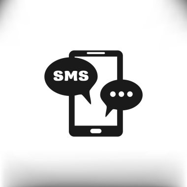 Sms kabarcıklar simgesi ile Smartphone