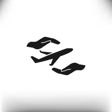 Uçak eller web simgesi