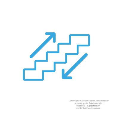 Yürüyen merdivenlerden işaretiyle merdiven ve okları