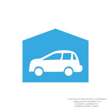 Garajda araba basit simgesiyle