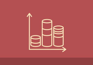 Sütunlar basit web simgesi ile grafik