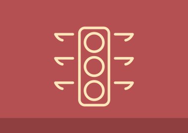 Trafik ışıkları web simgesi, anahat vektör çizim