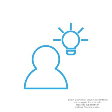 İnsan ve ampul basit simgesi