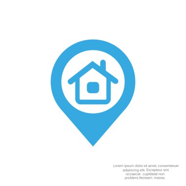 Evin konumu işaretçi basit simgesi