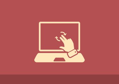 Dokunmatik ekranda dizüstü web simgesi