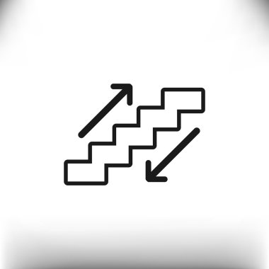 Yürüyen merdivenlerden işaretiyle merdiven ve okları