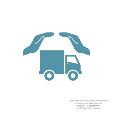 Eller web simgesi ile kamyon