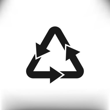 Atık geri dönüşüm sembolü ile okları simge, basit vektör çizim