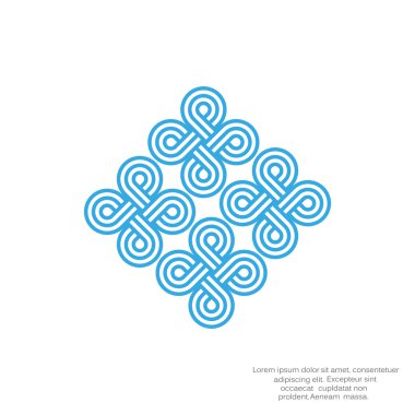 Eğrisi simetrik şekiller desen