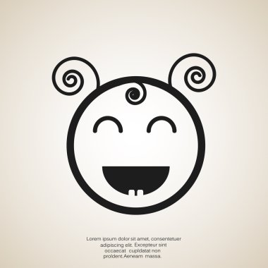 Mutlu bir çocuk yüzü doodle